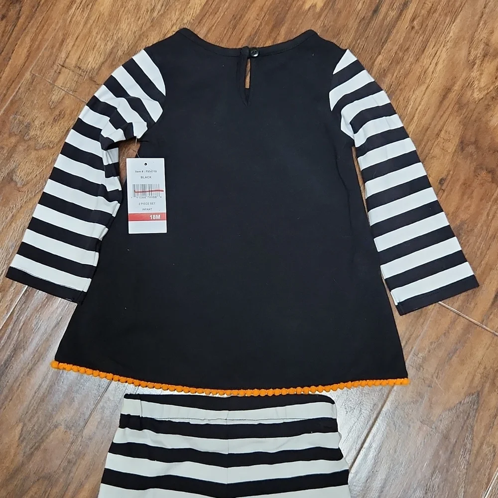 NWT Emily Rose Girls Halloween Boo Ghost Tunic Top Ruffle Pants Set 18M Toddler